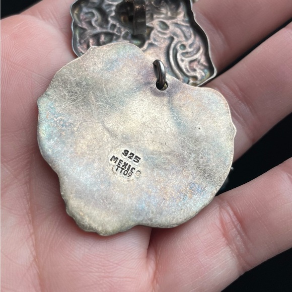 Vintage sterling Silver Knight Medallion necklace luggage Tag - Picture 10 of 16